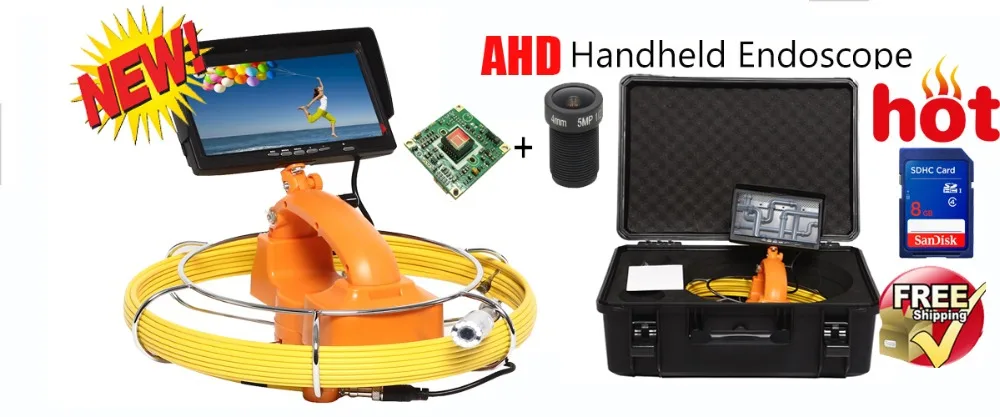 AHD 960P HD труба канализационная дренажная трубопровод Инспекционная камера видео бороскоп видео запись эндоскоп