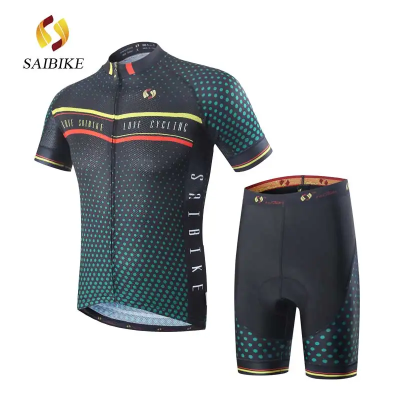 s1634 short sets SaiBike Велоспорт Джерси для мужчин нагрудник шорты комплект Ropa Ciclismo Одежда быстросохнущая Bicicleta одежда fietskleding wielrennen zomer heren - Цвет: s1634 short sets