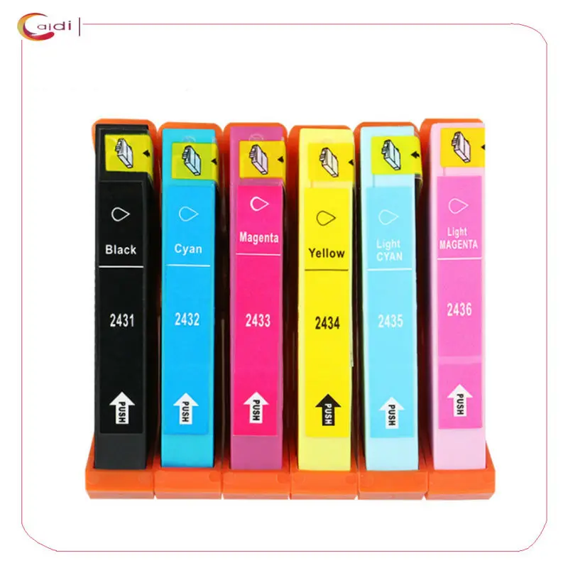 Совместимый картридж с чернилами 6 цветов T2431 T2432 T2433 T2434 T2435 T2436|ink cartridge for epson|cartridge