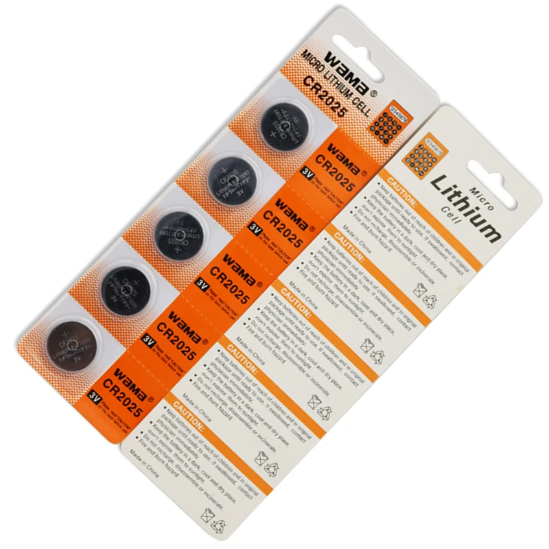 100 шт./лот Wama CR2025 литиевые 3 В батареи Кнопочная батарея BR2025 2025 DL2025 ECR2025 KCR2025 LM2025