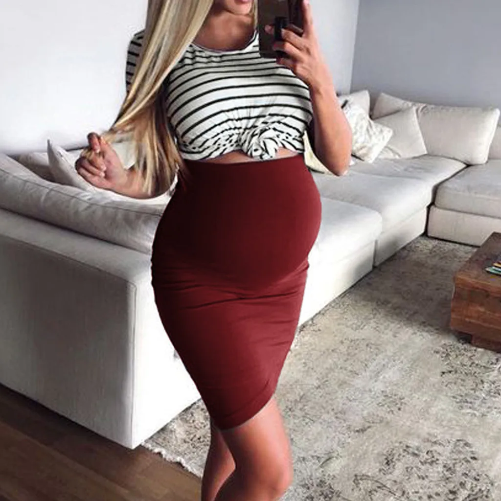 Women's Maternity Pregnanty Summer Dress O-Neck Short Sleeve Stripe Split for Pregnant Women Dresses 2019 | Мать и ребенок