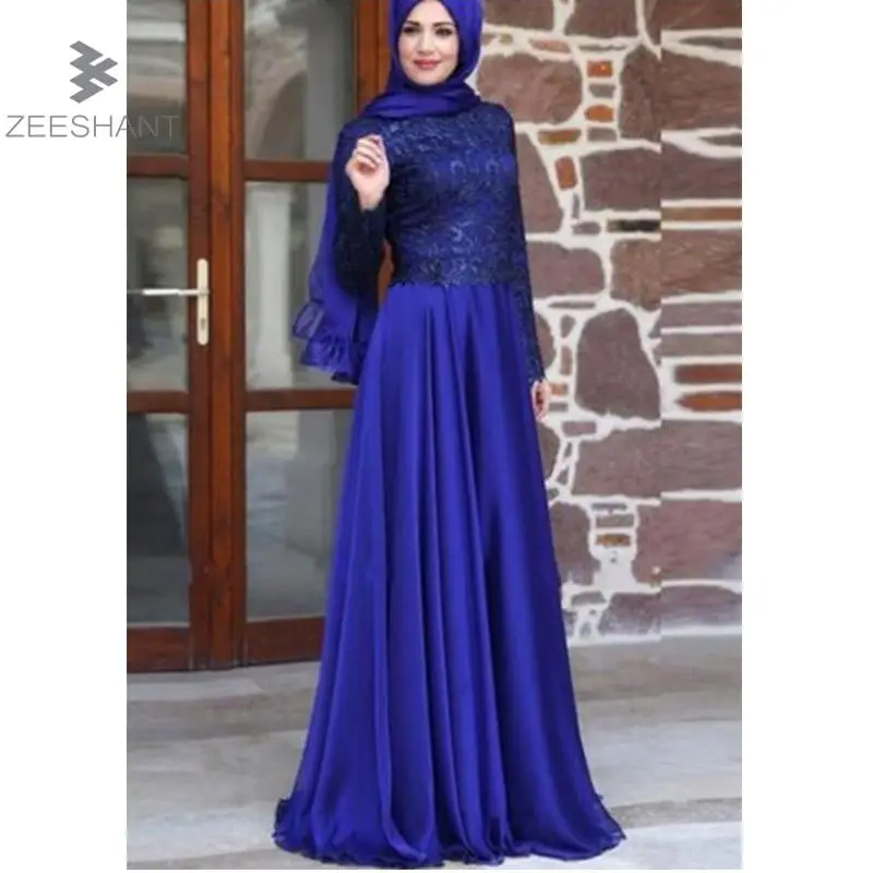 Zeeshant качества новые кружевные платья мусульманские молитвы Исламской Для женщин