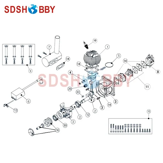Один комплект адаптера переднего и заднего пропеллера для двигателя EME60 | Игрушки