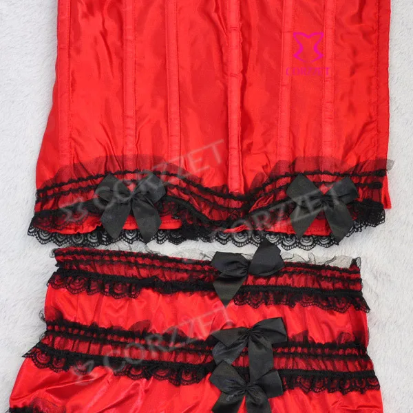 Красное и черное платье пачка с корсетом в викторианском стиле Верхняя одежда