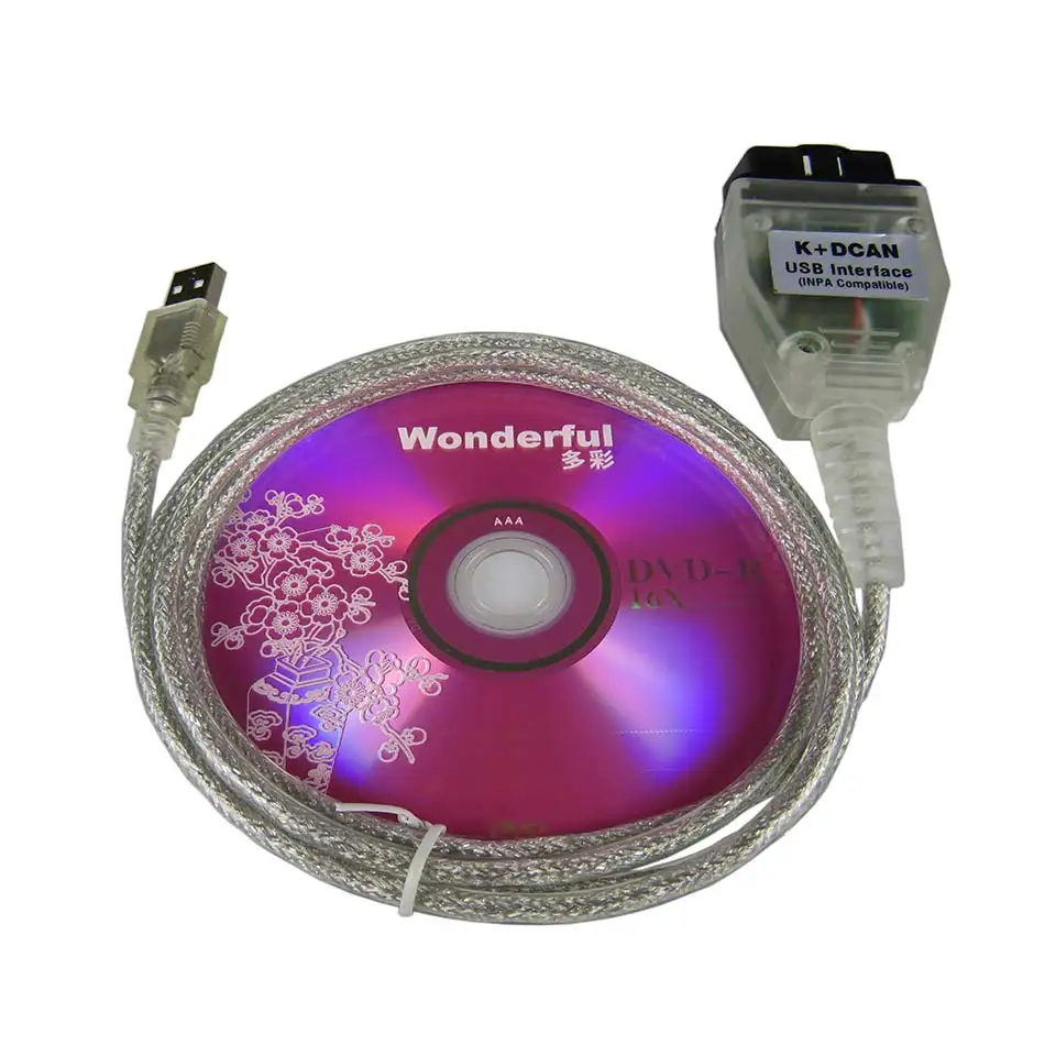 Новый интерфейс INPA K + DCAN USB программирование драйвера кабеля OBD CAN считыватель