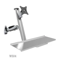 ergonomic wall mount aluminum sit stand monitorkeyboard holder gas spring arm full motion 15 27 inch lcd monitor mount bracket