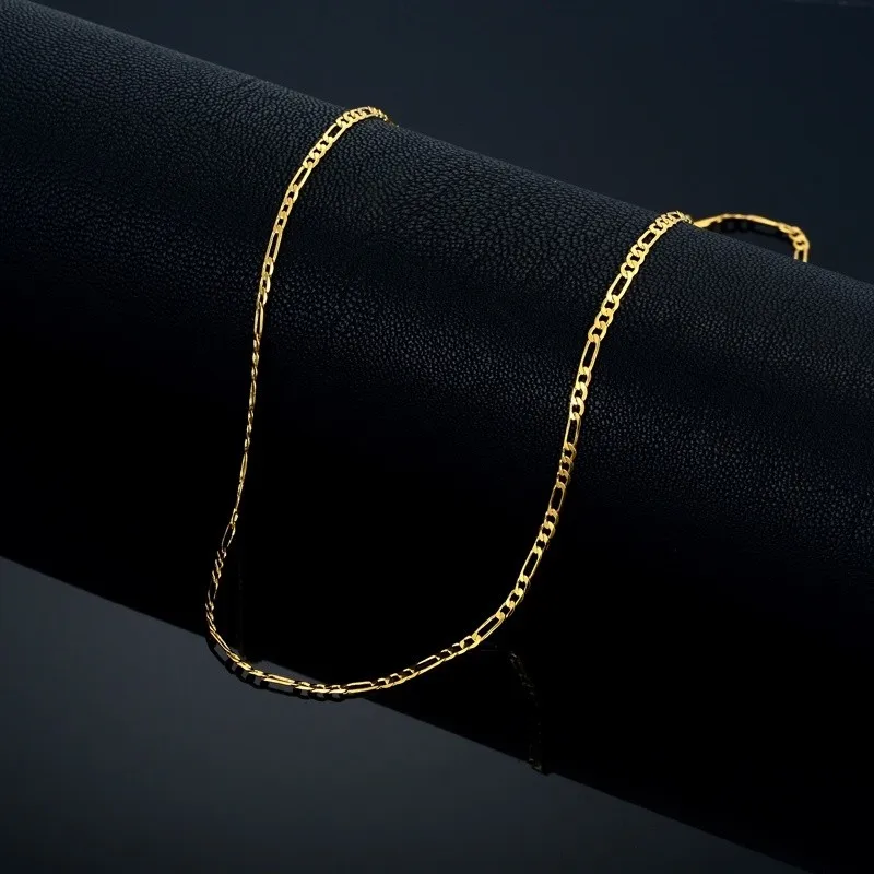 Маленькая цепочка Фигаро 2 мм для мужчин и женщин ювелирное изделие из звеньев