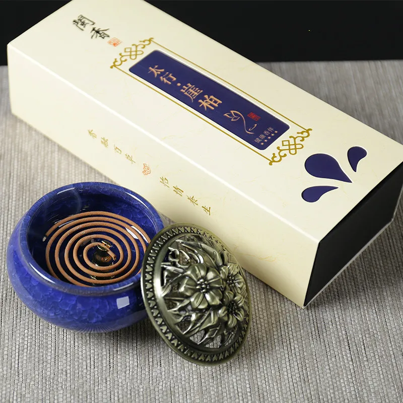 T натуральный 4 часа катушка благовония с горелкой свежего воздуха полынь 120 шт