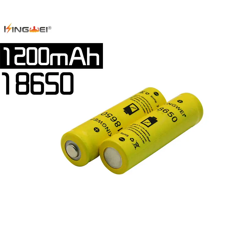 KingWei 18650 100% новый желтый 1200 mAh 3 7 v литиевая батарея литий-ионная аккумуляторная