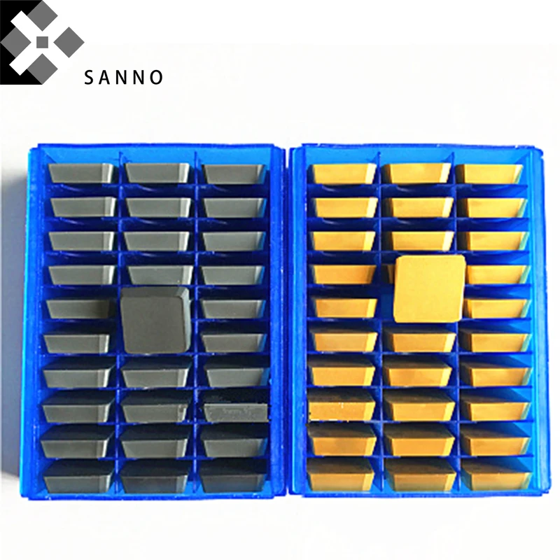 30PCS  XC161008 coating of titanium milling inserts black / yellow coating 82 degree cnc carbide mills inserts