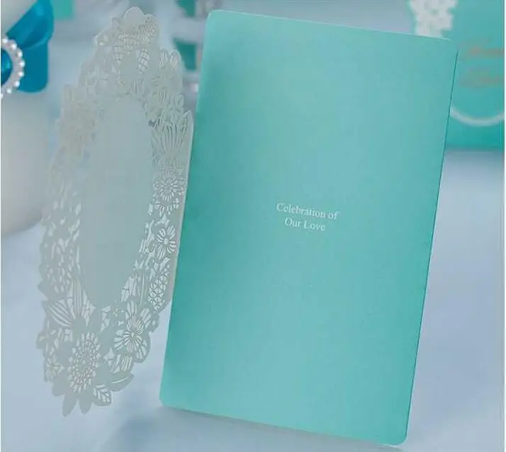 Персонализированные синий цвет Свадебное приглашение с кружева цветок|printed