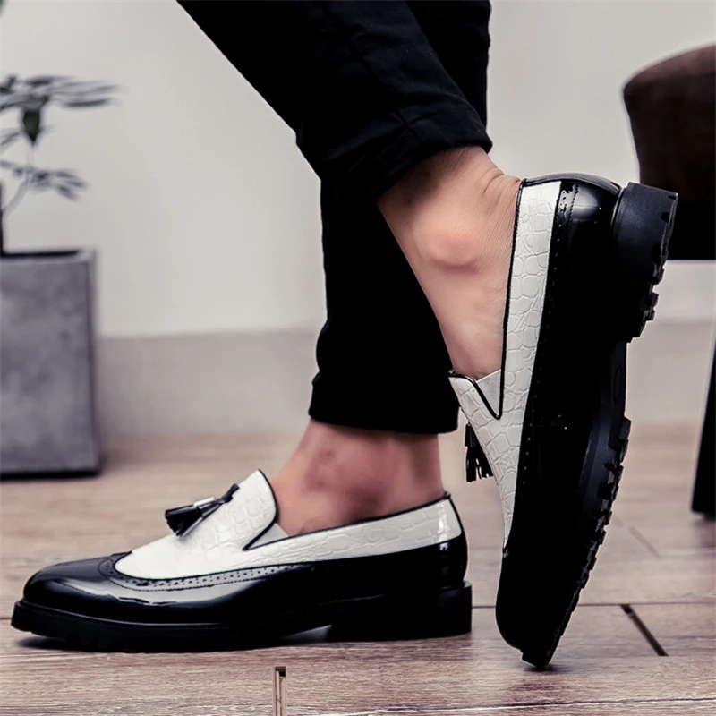 Men's Shoes High Quality genuine Leather Men Loafers Shoe Vintage Tassel Slip On Outdoor Oxford Mocassin Homme Delocrd | Обувь