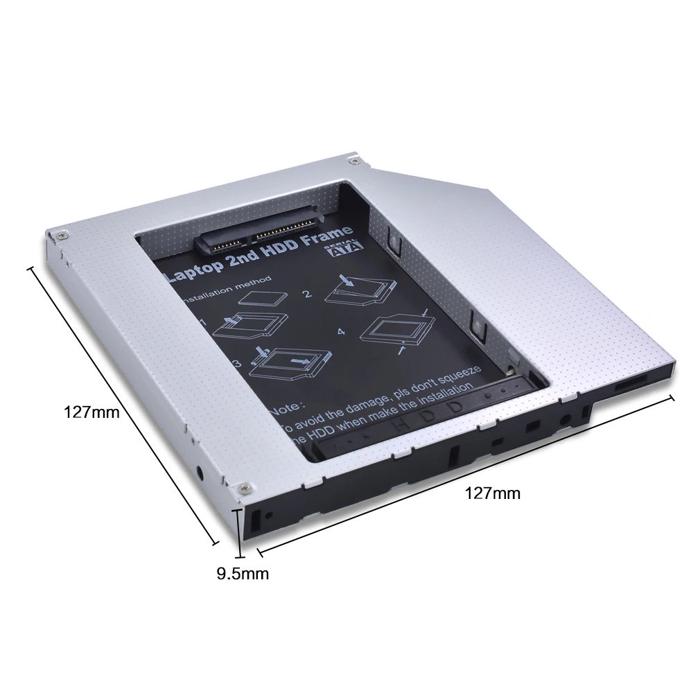 TISHRIC HDD Caddy 9 5 мм IDE адаптер DVD корпус жесткого диска для 2 SSD чехол Optibay CD ROM