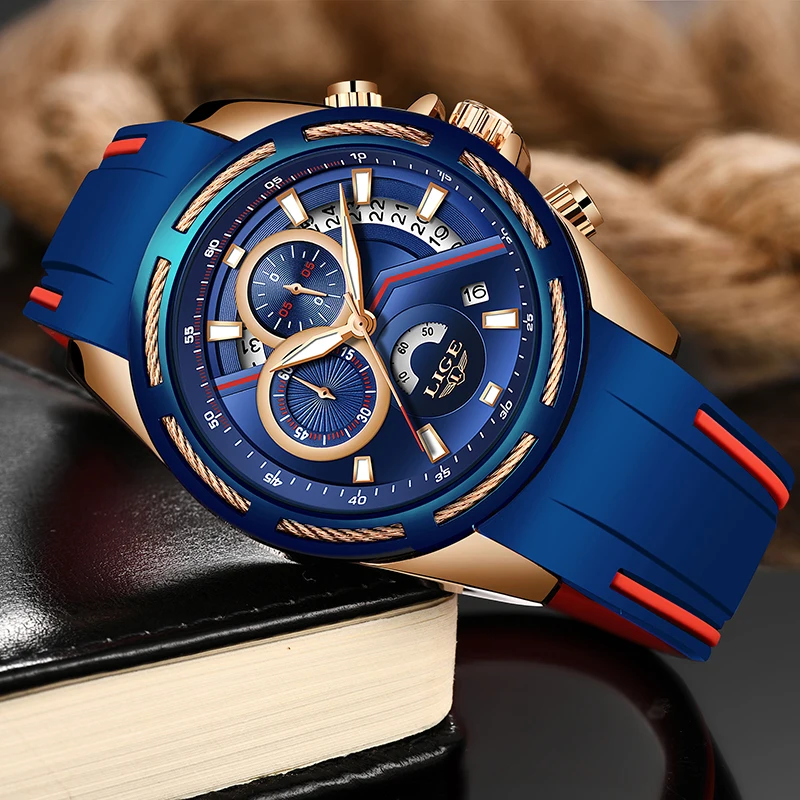 Relogio Masculino LIGE мужские часы Новый Топ бренд Роскошные модные спортивные кварцевые