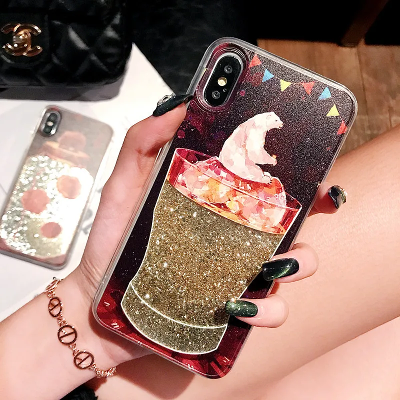 Милый мягкий чехол из ТПУ для samsung galaxy s5 s6 s7 s7edge s8 s8plus s9 + note8 note9 блестящий