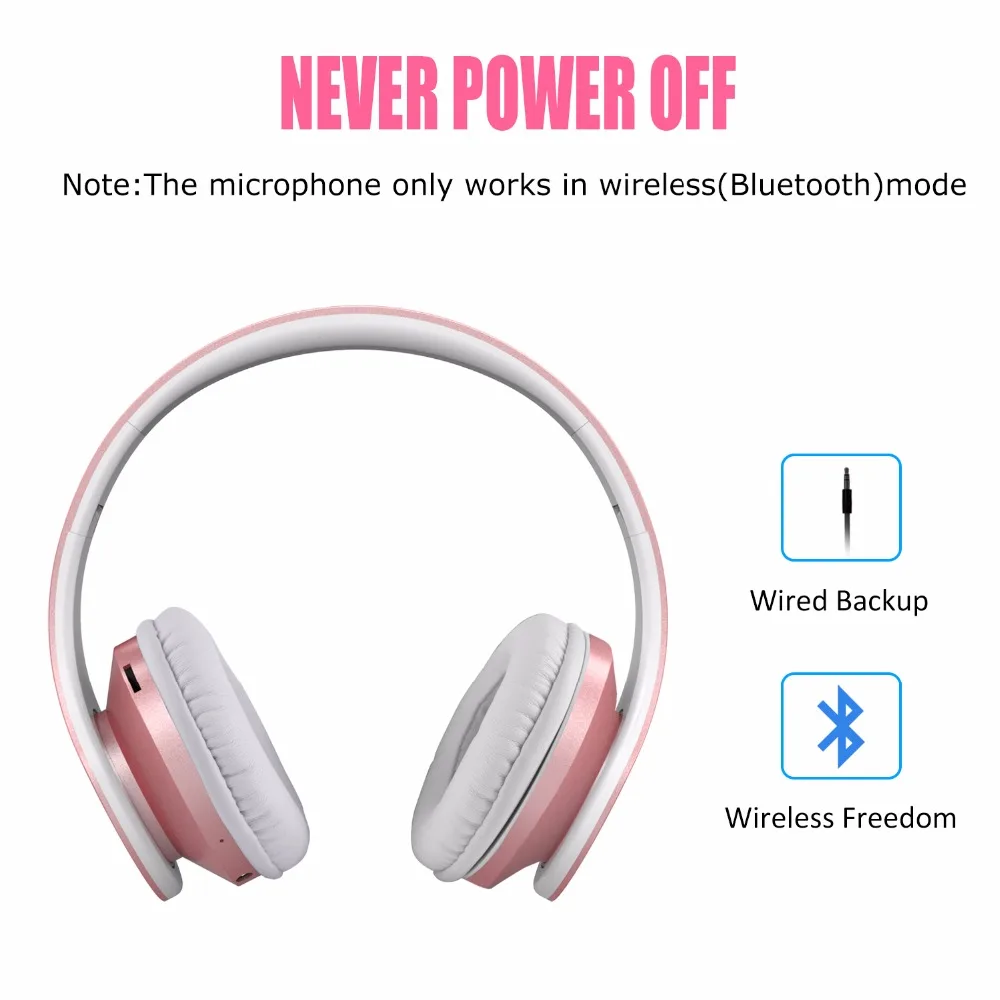 Eson стиль Bluetooth накладные стерео аудио Музыка складные наушники с мягким ухом встроенный микрофон и проводные Hedphones