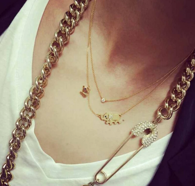 Очаровательное милое ожерелье с подвеской в виде слона из хрусталя семейная