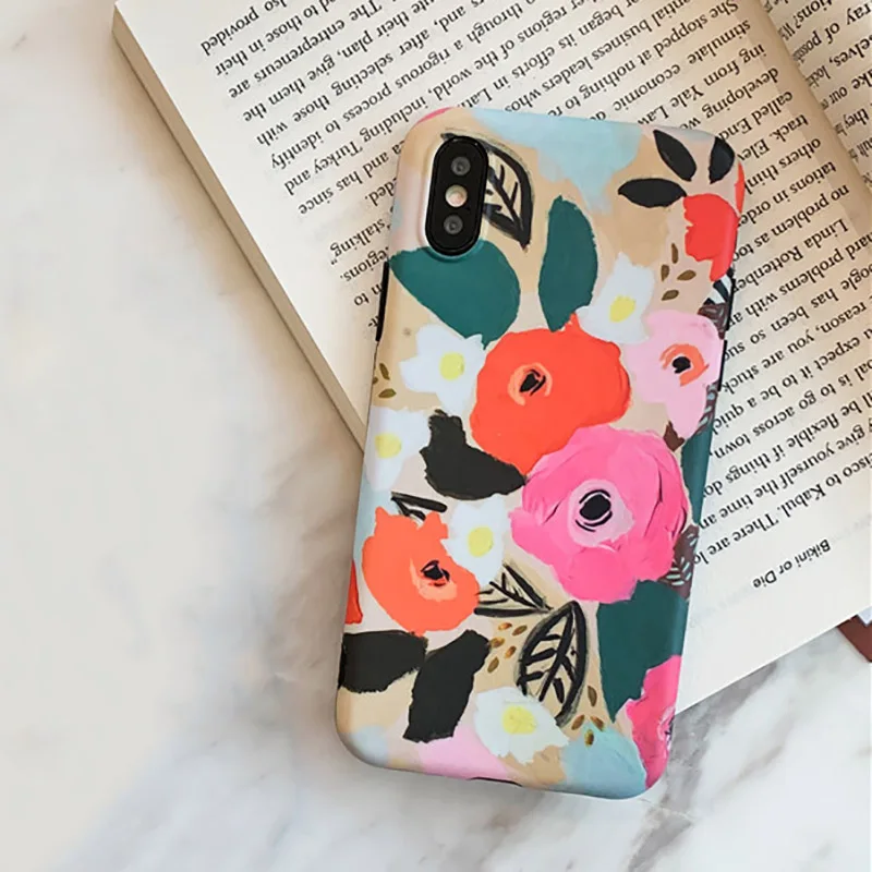 Цветной чехол с цветами для телефона iphone 6 6s 7 8 plus X чехлы XS Max XR модные красивые