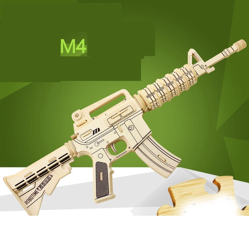 3D деревянная головоломка DIY модель детская игрушка AK47 пистолета Деревянный пазл