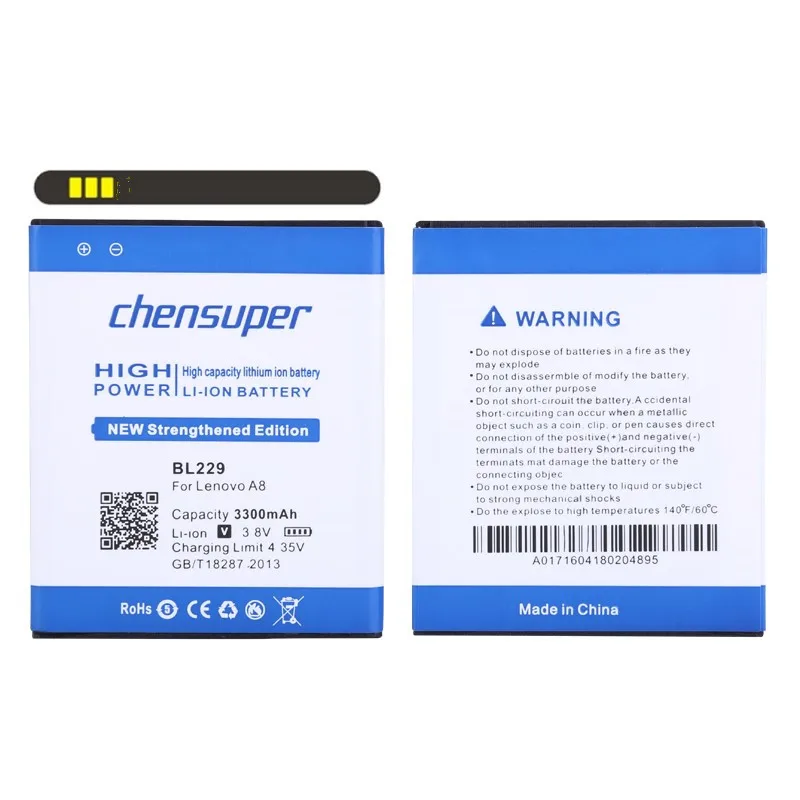 Chensuper 3300 мАч BL229 батарея для мобильного телефона Batterij Bateria Lenovo A8 A808T