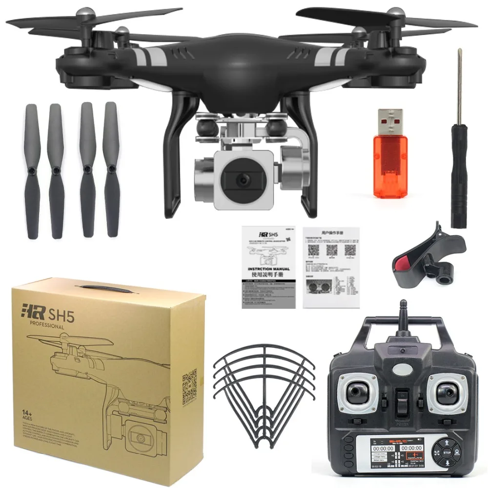 Новый Дрон SH5H с HD камерой 360 градусов 170 широкоугольный объектив Квадрокоптер 4