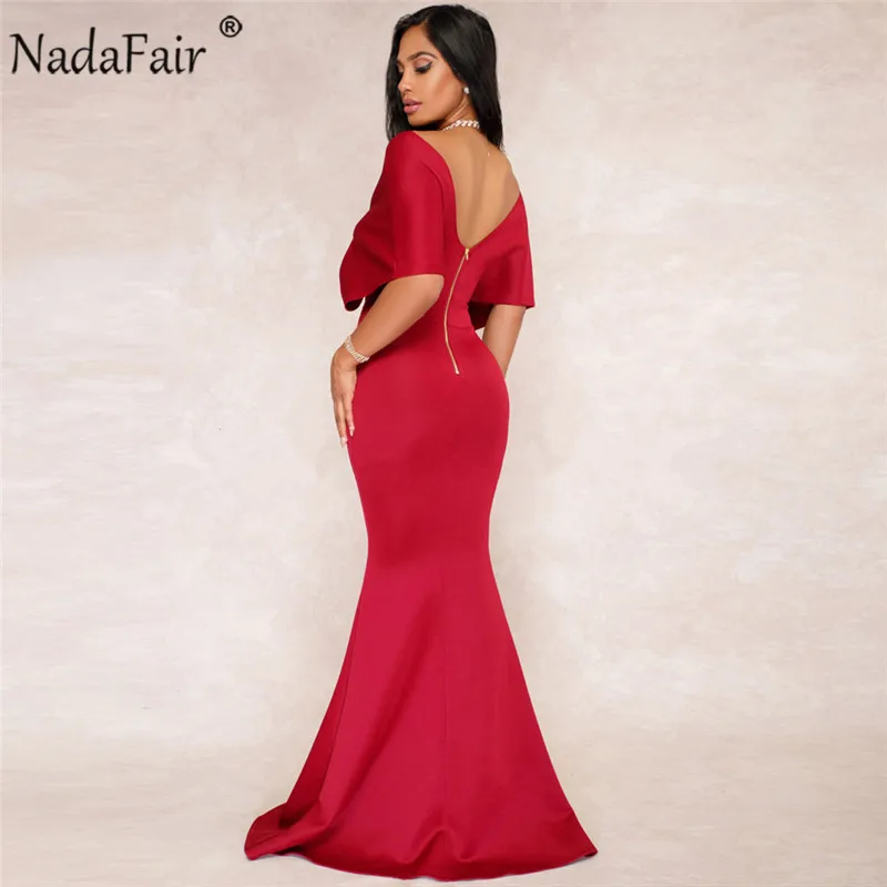 Nadafair, с открытыми плечами, труба, женское, сексуальное, макси, вечерние, летнее, рукав летучая мышь, бодикон, длина до пола, длинное платье, Vestidos