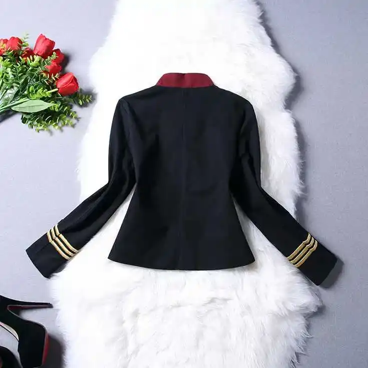 

New Arrival Women New Fashion Sexy Black Rayon Bandage Coat Outwear Women Blazers Short Jackets