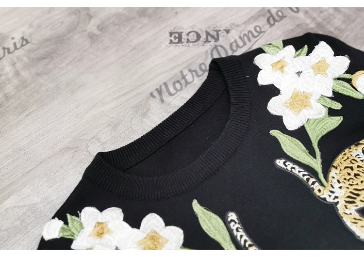 Роскошный дизайнерский брендовый вязаный свитер для женщин с аппликацией