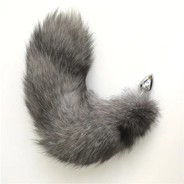 Natural Silver Blue Magicfur-1pca Большой Настоящее брелок на сумку w 2,8x7 см зажигания Забавный Косплей кулон брелок - Цвет: Natural Silver Blue