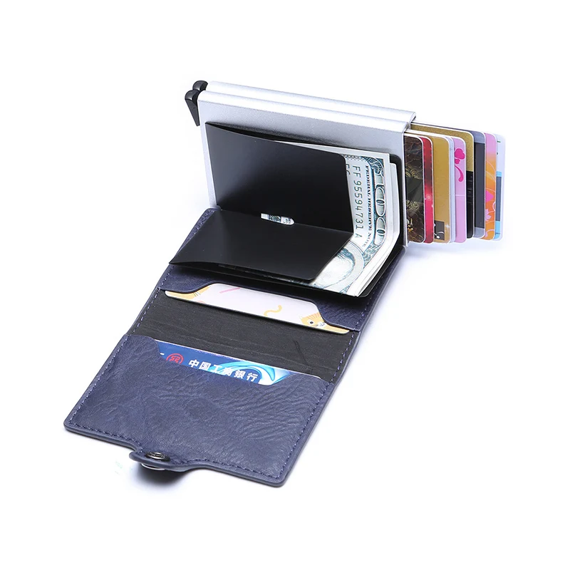 Мужской rfid держатель для карт защитный чехол визиток Алюминиевый металлический