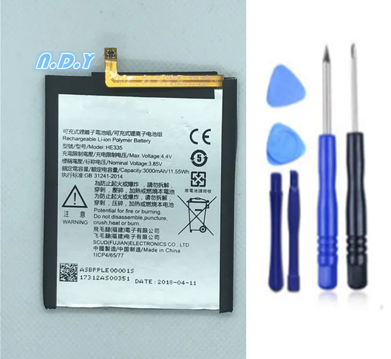 Оригинальный аккумулятор HE335 3500mAh для Nokia 6 nokia6 N6 TA 1000 1003 1021 1025 1033 1039 + Бесплатные