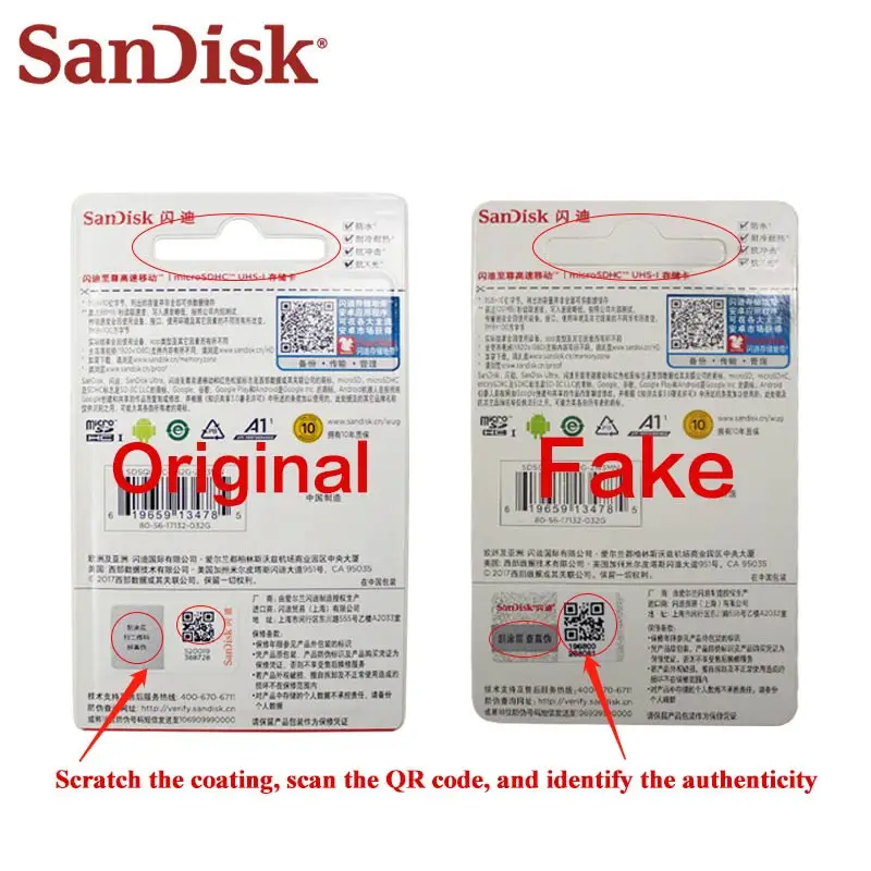 Купите пять и получите один бесплатно Sandisk TF карта Micro SD 32 Гб C10 64 мини памяти 128 ГБ