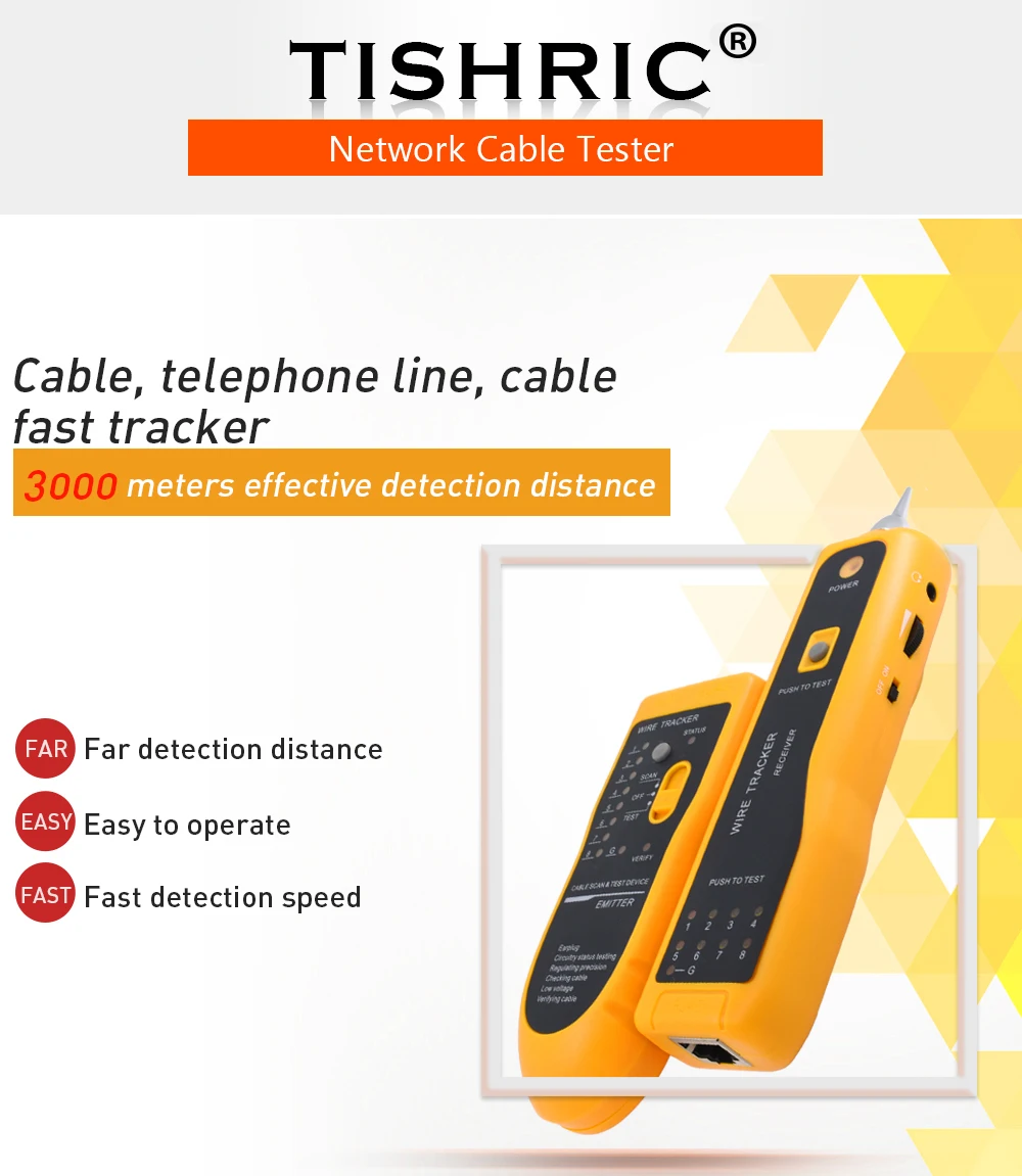 TISHRIC JW-360 сетевой кабель LAN тестер Cat5 Cat6 RJ45 UTP STP линия Finder телефонный провод трекер Tracer диагностический тон набор инструментов