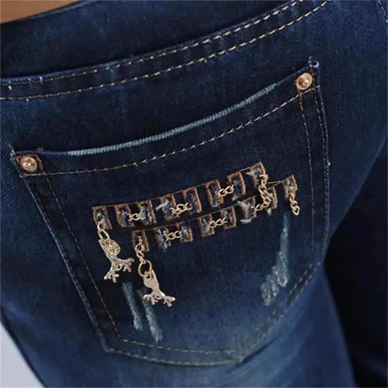 Женские прямые рваные джинсы широкие брюки со средней посадкой|pants jean|pant leg or pants