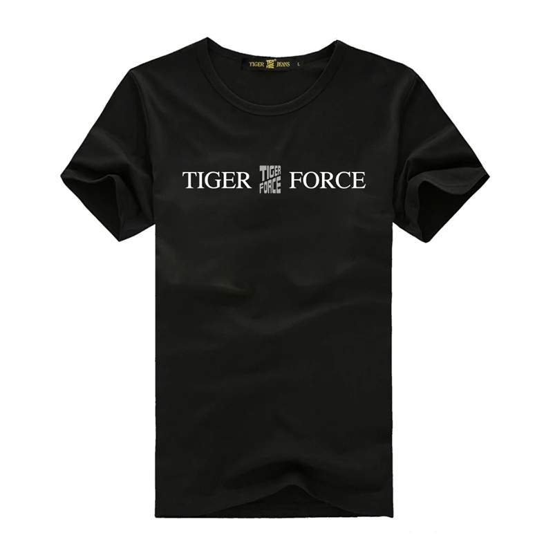 Tiger Force, Хлопковая мужская футболка размера плюс, дышащая футболка с коротким рукавом, Мужская футболка с круглым вырезом, Повседневная футболка, мужские летние топы, белая футболка - Цвет: 2055