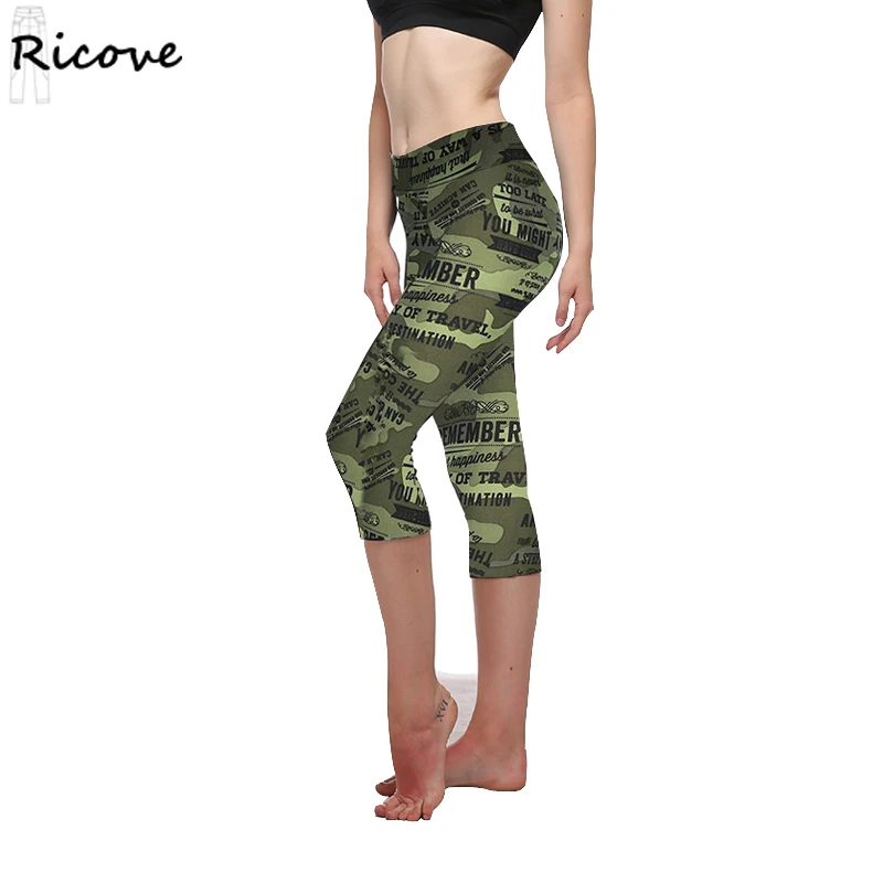 Леггинсы капри цветочные печати Высокая талия эластичный Push Up Для женщин женские