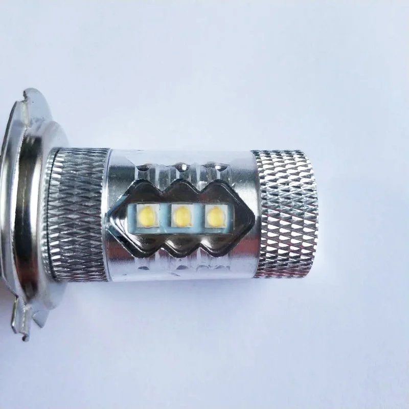 Светодиодный светильник 16SMD 2828 80W 6500 K-7000 K, белый светильник светодиодный светильник для лампы, светодиодный светильник для противотуманной лампы, головной светильник для DC12-24V, серебристый, белый светильник