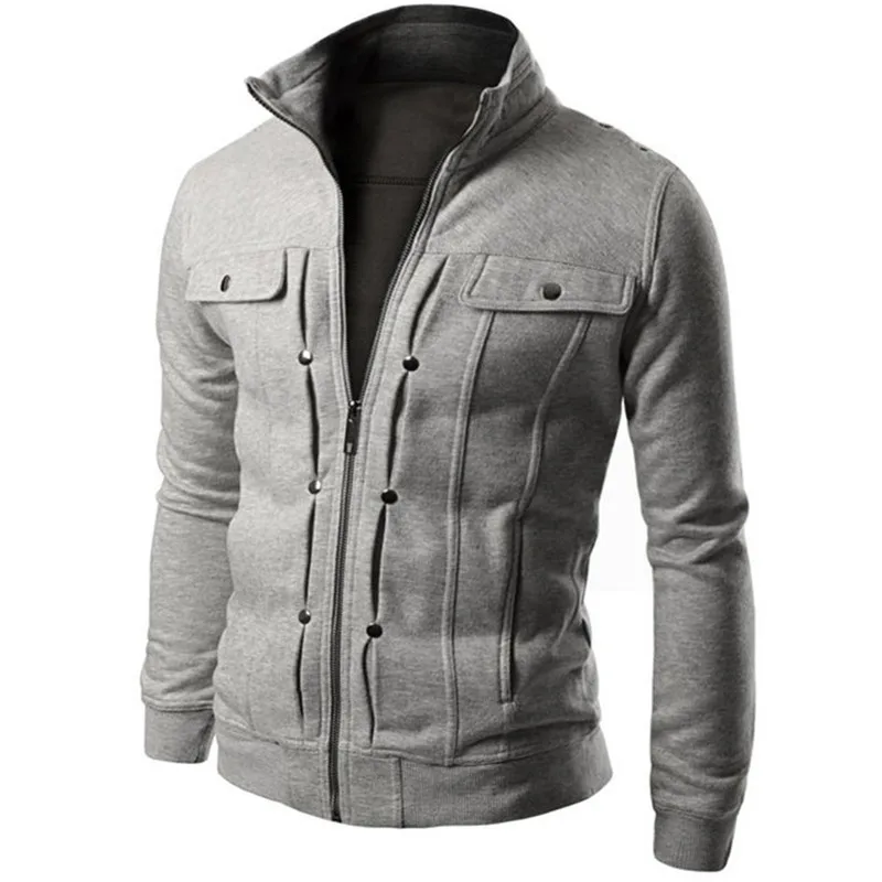 Light Grey NaranjaSabor весна осень мужской кардиган Мульти Кнопка модная толстовка, худи повседневные мужские спортивные костюмы брендовая одежда N432 - Цвет: Light Grey