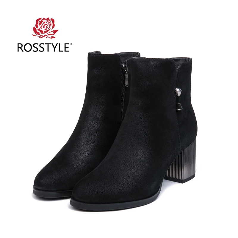 Rosstyle Зимние ботильоны для Для женщин натуральная кожа плюш Обувь на высоких