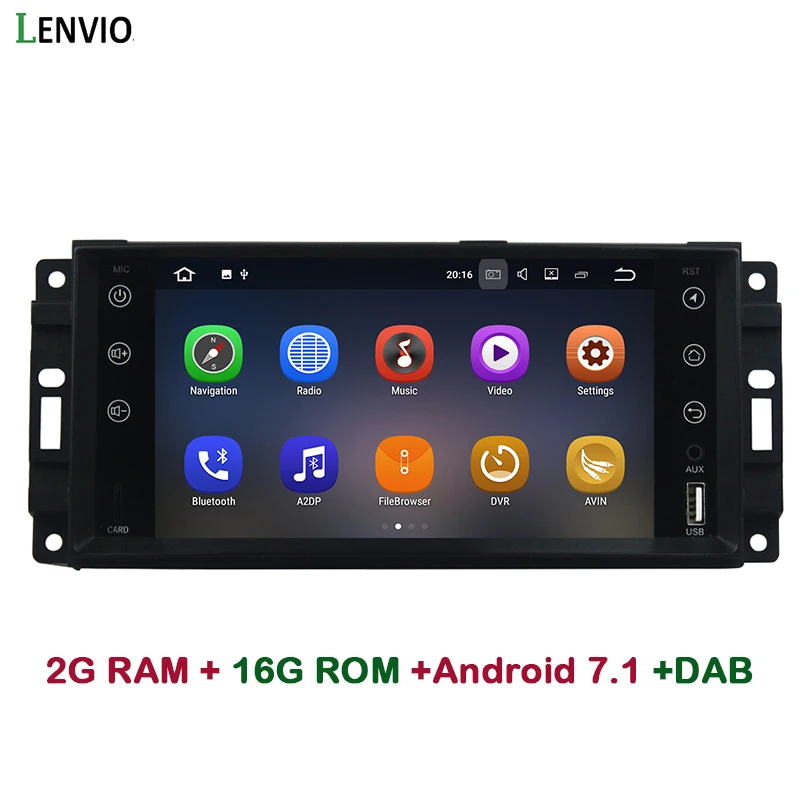 Автомобильный радиоприемник Lenvio 2 Гб ОЗУ Android 7 1 GPS навигация для Dodge Jeep Commander Compass