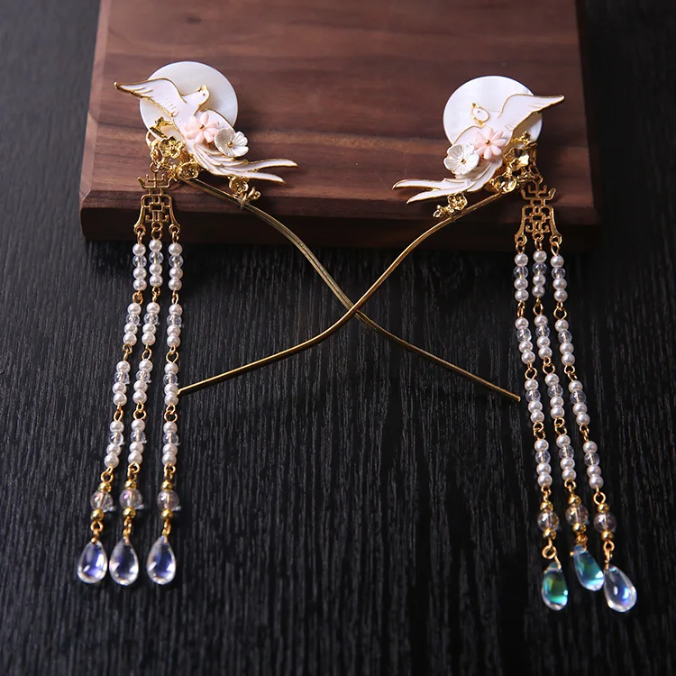 One pair price Китайский стиль Hanfu шпилька для волос Тиара классический ретро Скорпион ежедневно небольшой свежий кисточкой шаг рок антикварные аксессуары - Цвет: One pair price