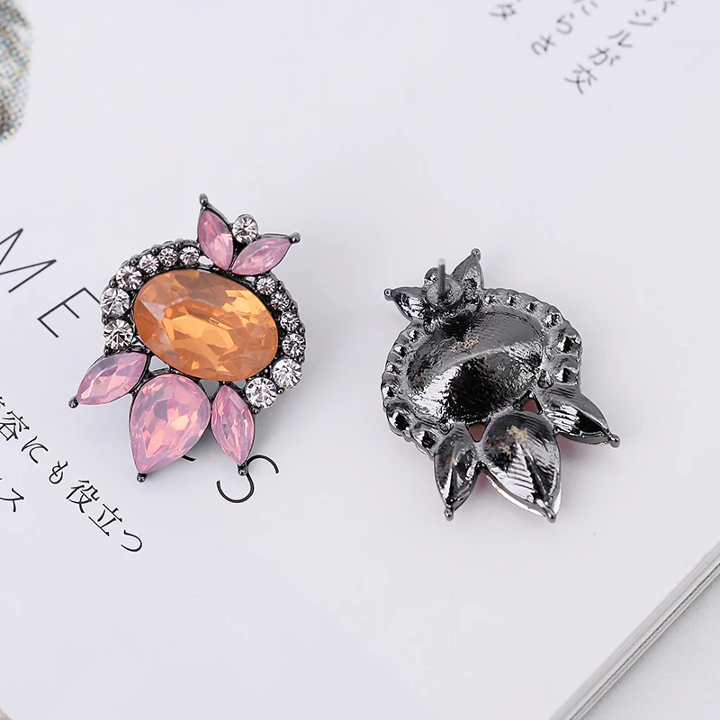 Модные серьги для пирсинга с кристаллами красивые массивные женские