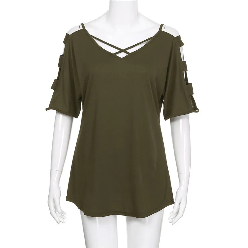 Женская футболка с открытыми плечами однотонная Повседневная Блузка без рукавов