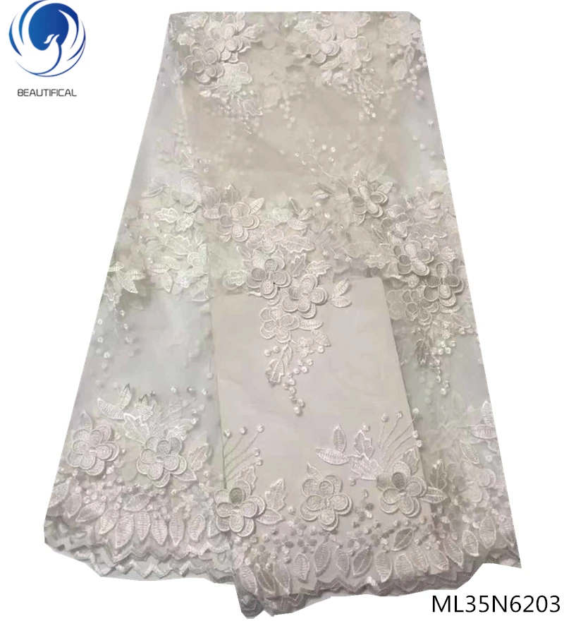ML35N6203 BEAUTIFICAL 3d кружевная ткань французские кружева ткань 3d кружевная вышивка, аппликация Высокое качество Тюль французский 5 ярдов/партия для мужчин ML35N62 - Цвет: ML35N6203