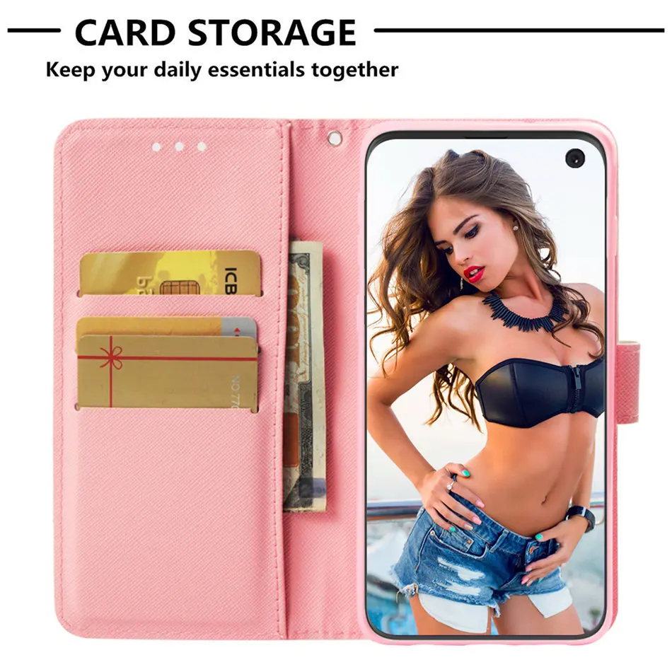 Чехлы для samsung Galaxy S10E S10 S9 S8 A6 A8 плюс A10 A20 A30 A50 A70 M10 M20 M30 пони бабочка Сова Ловец снов с откидной крышкой E03Z