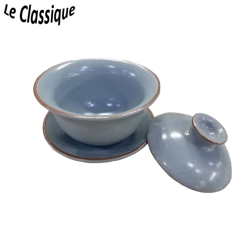 Ru печи/Яо Керамика светло-голубой Чай супница гайвань комплект | Дом и сад