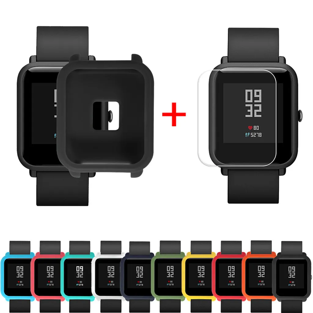 Рамка для часов с защитой экрана мягкий силиконовый чехол Huami Amazfit Bip Youth Watch Прямая