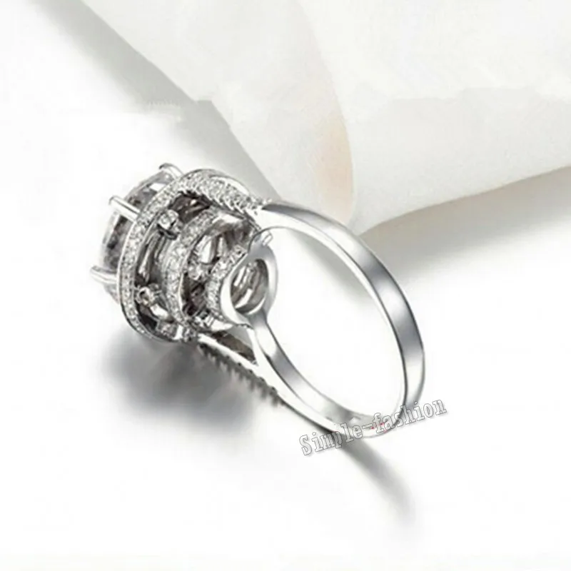 Choucong, модное женское кольцо с короной, 5ct, AAAAA, циркон, cz, 925 пробы, серебро, обручальное кольцо для женщин