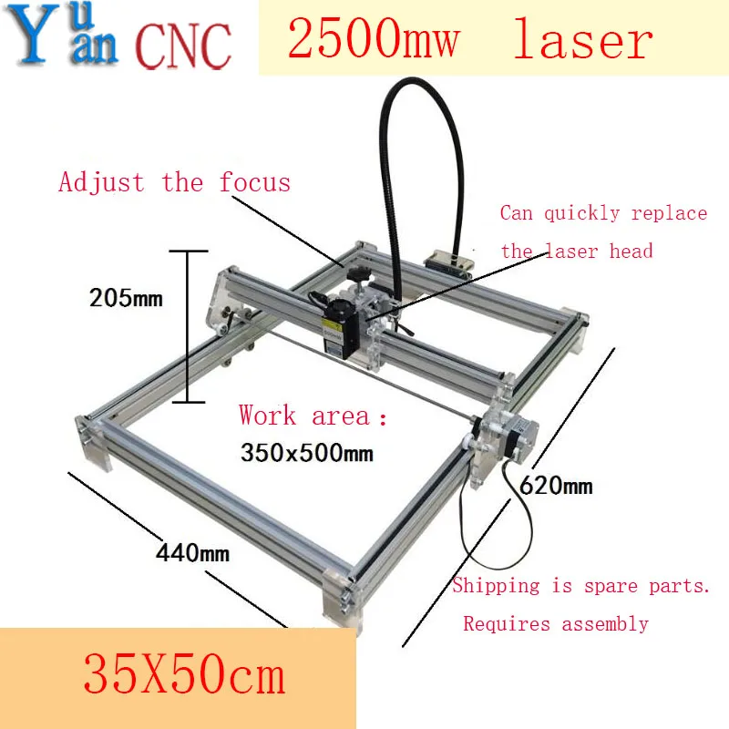2500mW Laser Power 35*50cm DIY Engraving Machine Mini Marking Advanced Toys Blue violet light | Инструменты