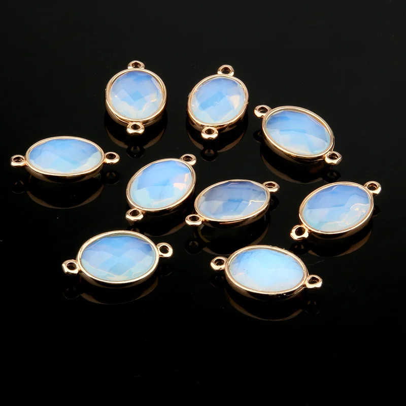 Opal В форме капли воды Натуральный Камень Роза кварцз/тигровый глаз кулон DIY для ожерелья или ювелирных изделий 16 цветов - Окраска металла: Opal